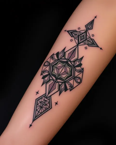 Ilustração de arte de padrão geométrico de tatuagem