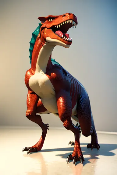 Imagem Animada de Dinossauro em Ação 3D