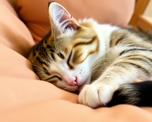 Imagem Calma de um Gato Dormindo em um Quarto Cozinho