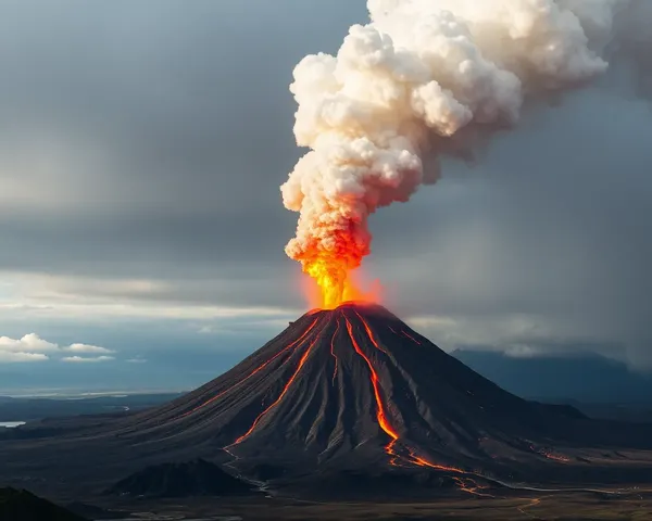 Imagem de Erução Vulcânica em Formato PNG