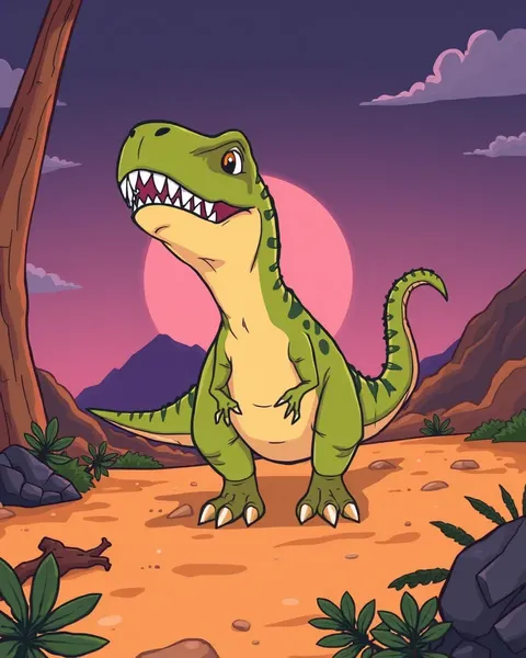 Imagem de T-Rex de Cartoon: Característica de Dinosaur Cartoon