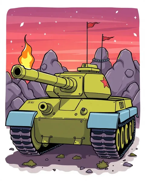 Imagem de Tanque de Cartoon: Uma Obra de Arte Criativa e Expressiva