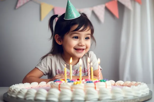 Imagem de aniversário da filha sorrindo e risos