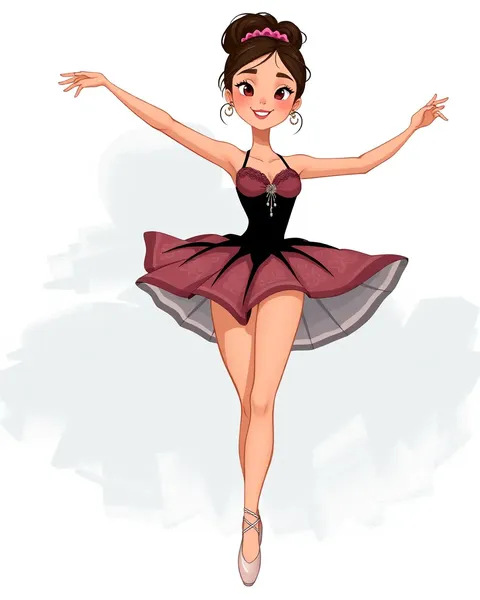 Imagens Brilhantes de Ballerinas de Cartoon em Dança