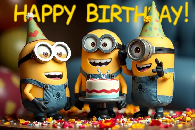 Imagens de Aniversário de Minion Brilhantes e Coloridas