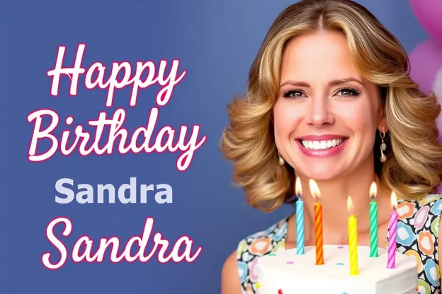 Imagens de Aniversário de Sandra com Faces Sorridentes