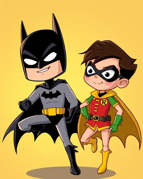 Imagens de Batman e Robin de Cartum na Série de Cartum