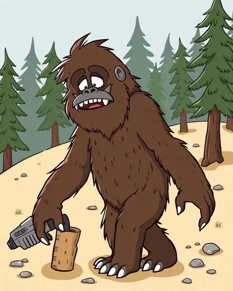 Imagens de Bigfoot cartoon que retratam imagens cartoonish e fantasiosas de Bigfoot