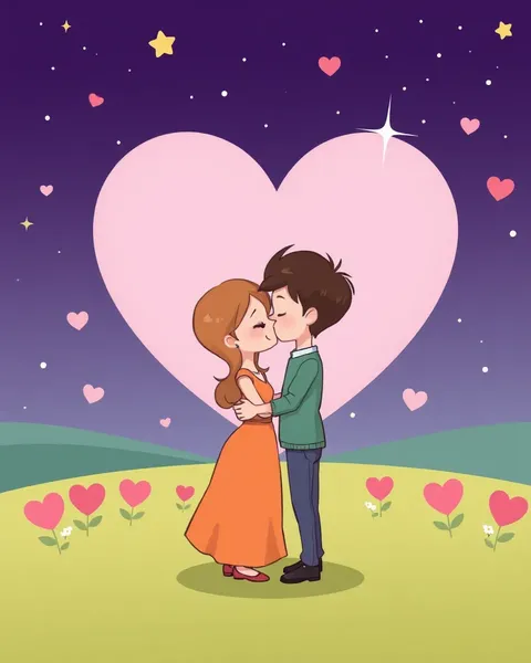 Imagens de Cartoon Adoráveis de Amor e Emoções Adoráveis