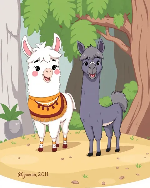 Imagens de Cartoon de Llama para Compartilhar