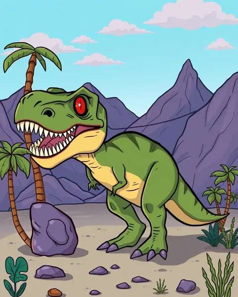 Imagens de Cartoon de T-Rex para Aprendizado Divertido