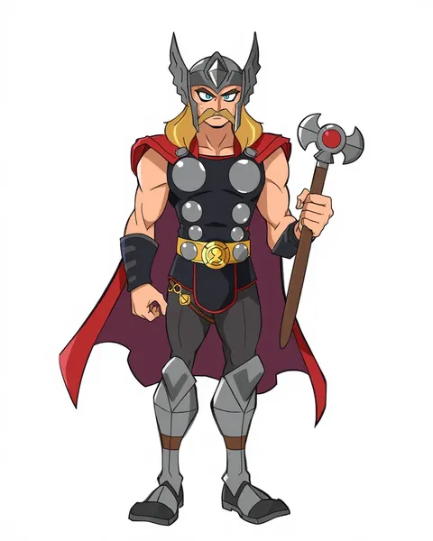 Imagens de Cartoon de Thor com Arte de Livro de Ficção Cômica