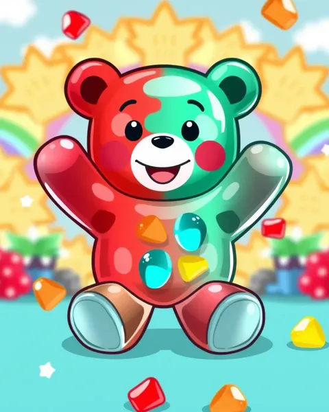 Imagens de Cartoon de Urso Gummy com Expressões Felizes