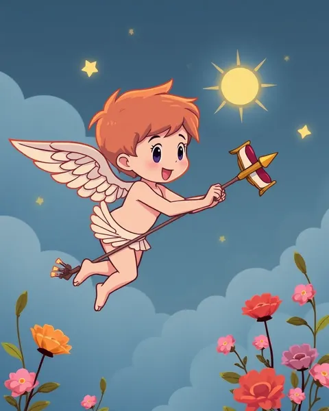 Imagens de Cartoon do Cupido: Deposições Coloridas de Amor e Paixão