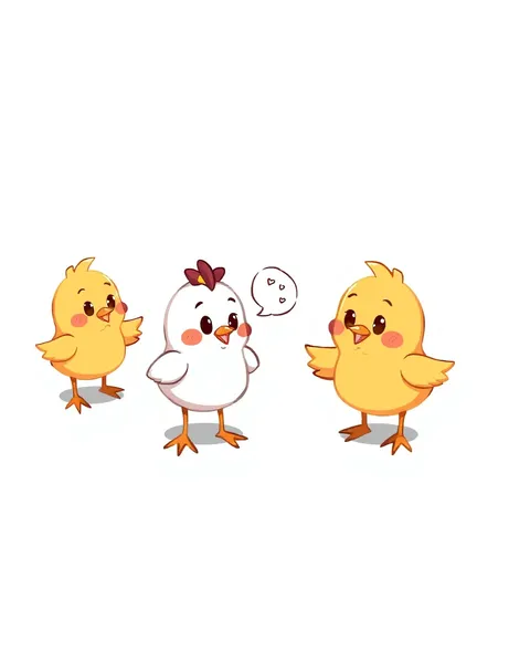 Imagens de Chicks de Cartoon com Imagem Viva e Colorida