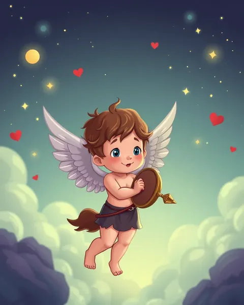 Imagens de Cupido Cartoon Exibição de Personagens Românticos Amáveis