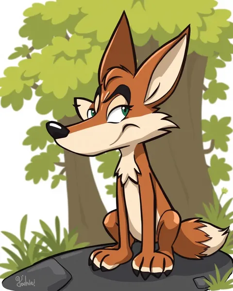 Imagens de Cão-Coyote de Cartoon com Expressões Bizarros