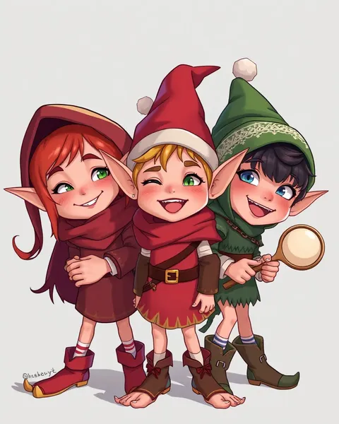 Imagens de Elves de Cartuns para Criação do Mundo da Fantasia