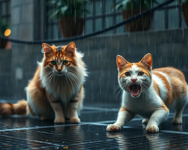 Imagens de Gatos e Cães Chovendo por Todo Lugar Fora