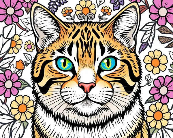 Imagens de Gatos para Colorir para Adultos