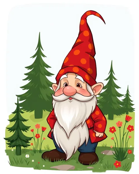 Imagens de Gnome de Caricatura: Imagens de Caricatura Adoráveis ​​de Gnomos e Seu Mundo