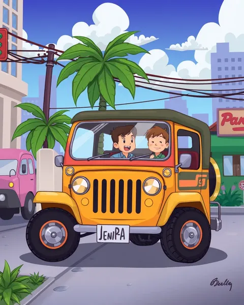 Imagens de Jeepney de Cartoon Exibem o Design Único do Jeepney