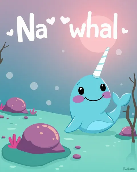 Imagens de Narwhal de Cartun: Ilustrações de Narwhal para Fins Educacionais