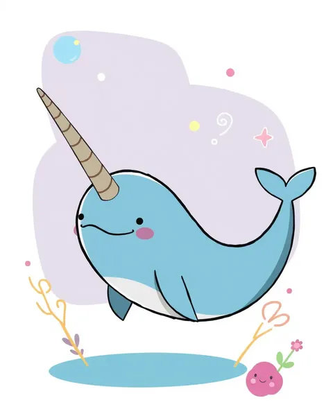 Imagens de Narwhal de Cartunista: Ilustrações de Narwhal para Aventuras de Livro de Histórias