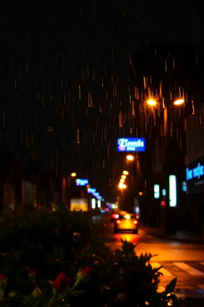 Imagens de Noite Chuvosa de Paisagens Naturais Tranquilas