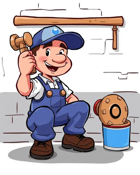 Imagens de Plumber de Cartum para Guia de Reparo Doméstico