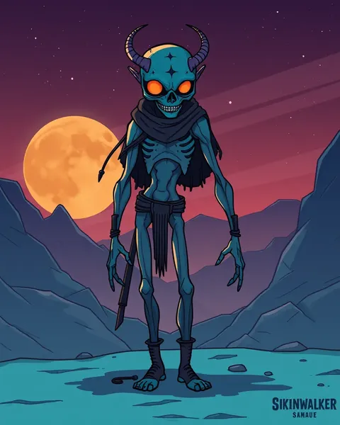 Imagens de Skinwalker Cartoon que Depictam Lendas de Mudança de Forma