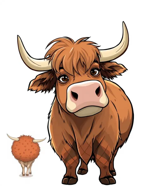 Imagens de Vaca de Highland de Cartoon Exibição