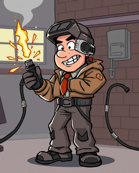 Imagens de Welder de Cartoon: Representações Coloridas de Arte Especializada