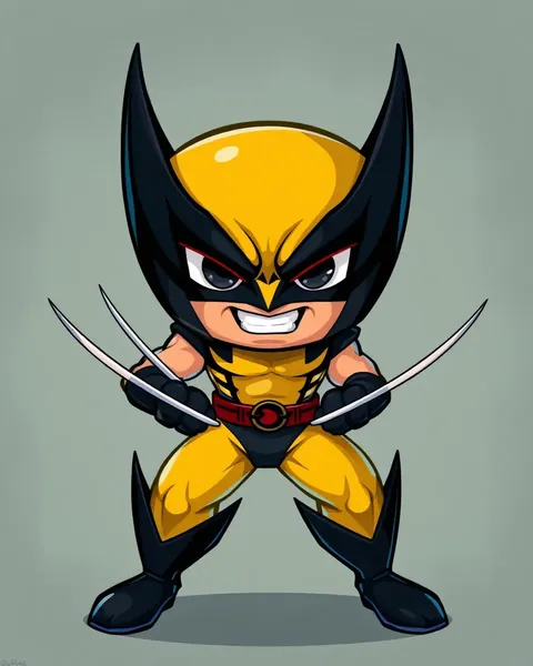 Imagens de Wolverine de Cartum Exibem o Caracter de Wolverine de Cartum