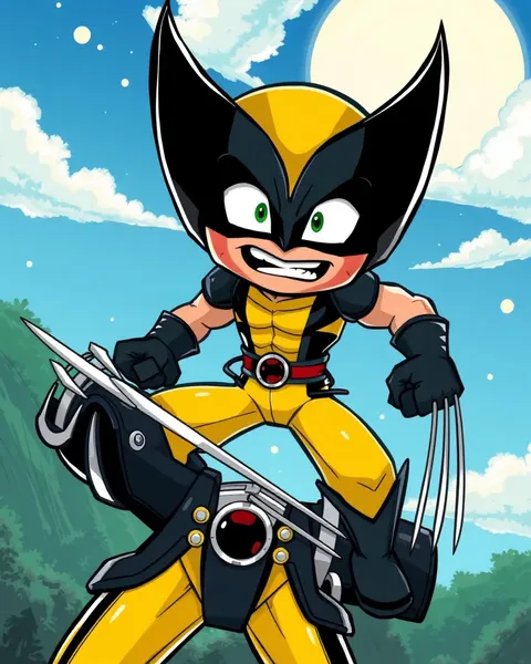 Imagens de Wolverine de Cartuns Representando Cenas de Batalha com Vilões