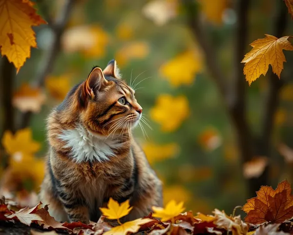 Imagens de gatos de outono: cores vibrantes do outono