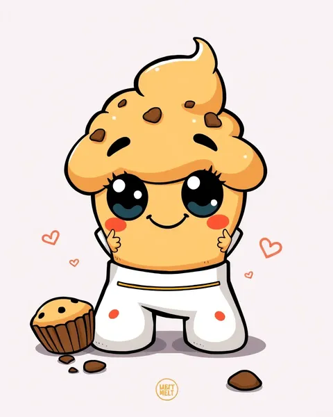 Imagens de muffin cartoon em desenhos fantasiosos