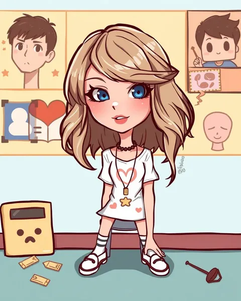 Imagens do Cartum de Taylor Swift na Forma Animada