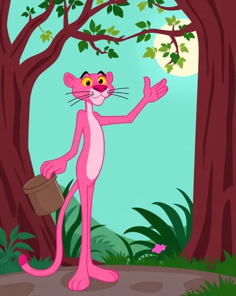 Imagens do Gato Pink Panther: Ilustrações de Cartum Vintage