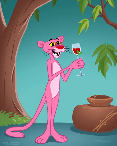 Imagens do Gato Pink Panther: Ilustrações de Desenho Retro