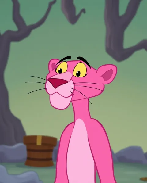 Imagens do Gato Pink Panther: cores de animação viva