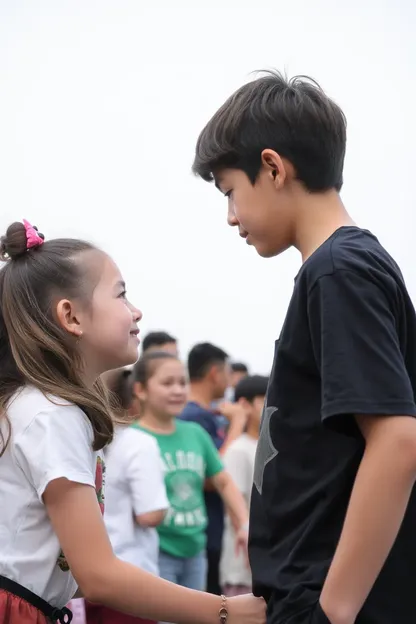 Jovem Casal Encara-se um para o Outro na Multidão