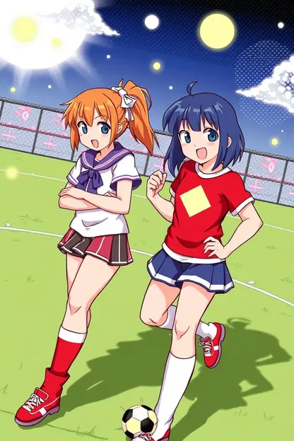 Manga de Meninas de Futebol de Super Bola Excitação