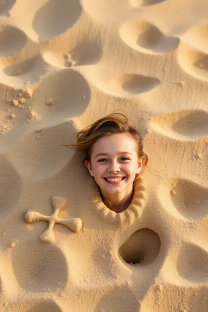 Menina de San Diego presa na areia