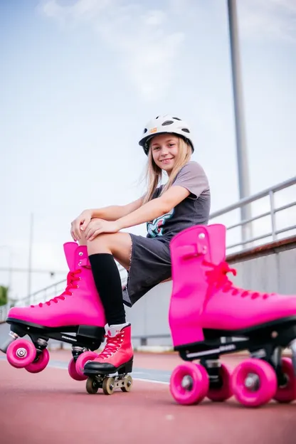 Meninas Desfrutam Patins e Liberdade