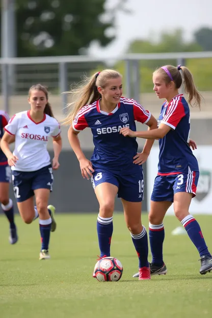 Meninas do time de futebol do AUSA desfrutam de partidas divertidas