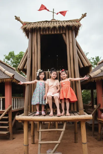 Meninas na casa de palafitas mencionadas repetidamente