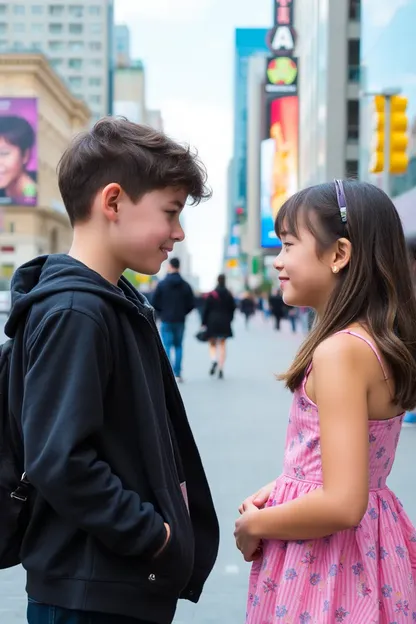 Menino e Menina Confrontação na Vida da Cidade