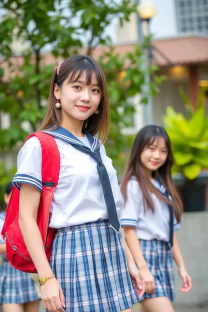 Mulheres Usam Uniformes de Menina da Escola