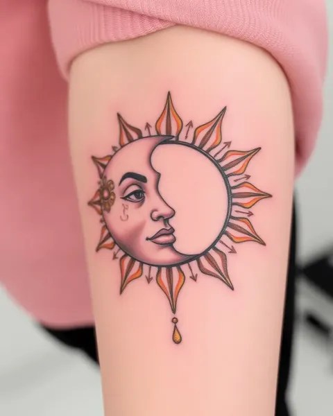 O Significado da Lua e do Sol nas Tatuagens em Cultura